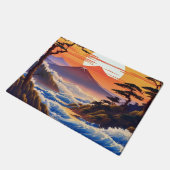 日の出日本のの夕日の風景 ドアマット (アングル)