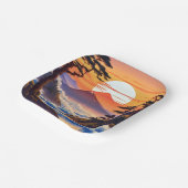 日の出日本のの夕日の風景 ペーパープレート (傾斜あり)