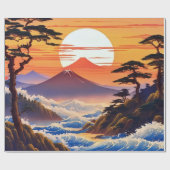 日の出日本のの夕日の風景 ラッピングペーパー (フラット)