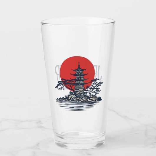 日の出日本のの美しい風景 タンブラーグラス (正面)