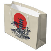 日の出日本のの美しい風景 ラージペーパーバッグ (裏面アングル)