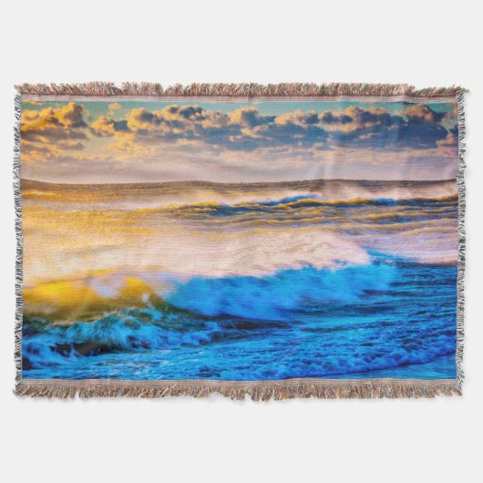 日の出時の海岸景観 スローブランケット (正面)