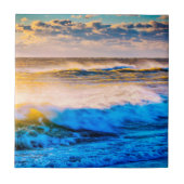 日の出時の海岸景観 タイル (正面)