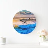 日の出時の海岸景観 ラージ壁時計 (ホーム)