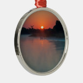 日の出時の船 メタルオーナメント (右)