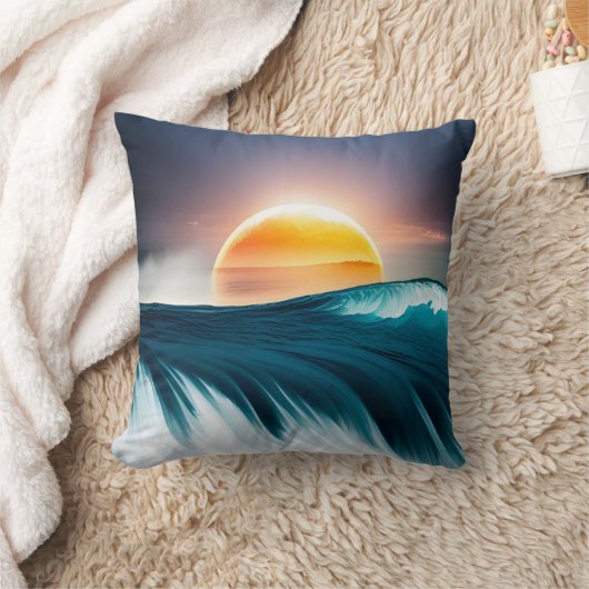 日の出海波 クッション (ブランケット)