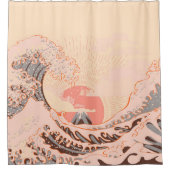 日の出素晴らし時の神奈川沖 シャワーカーテン (正面)