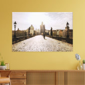 日の出絵画にプラハのシャルル橋の キャンバスプリント (インサイチュ (リビング))