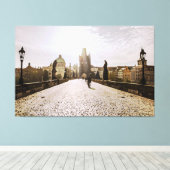 日の出絵画にプラハのシャルル橋の キャンバスプリント (インサイチュ (ウッドフロア))