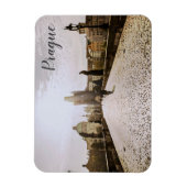 日の出絵画にプラハのシャルル橋の マグネット (縦)