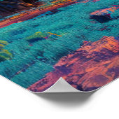 日の出絵画のアフリカの風景 ポスター (角)