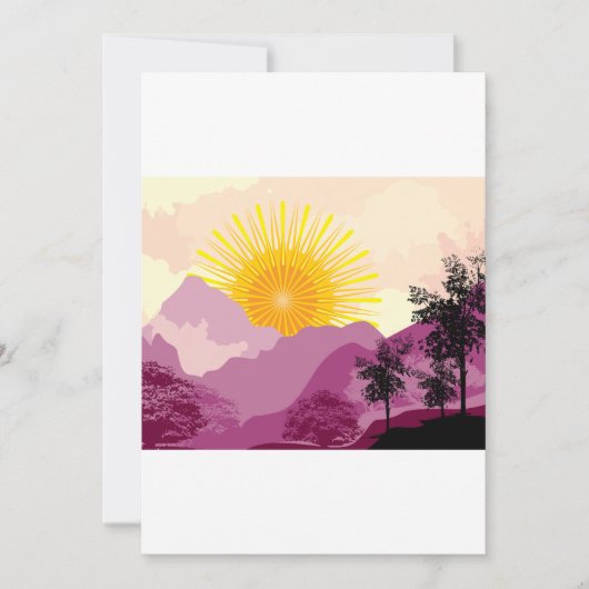 日の出風景 招待状 (正面)