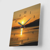 日の出 – おはよう スクエア壁時計 (傾斜)