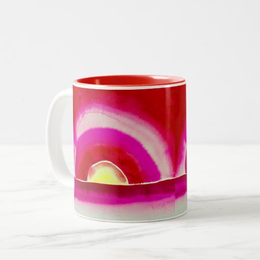 日の出、ジョージア・オキーフ ツートーンマグカップ (正面左)