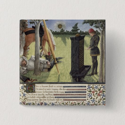 日の出、ハートの氏2597は銘刻文字oを読みます 缶バッジ (正面)