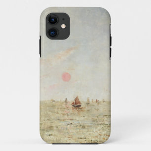 日の出(パネルの油)のボート iPhone 11 ケース
