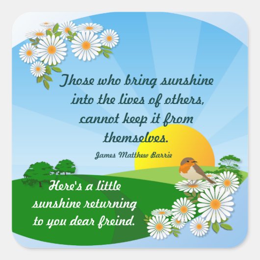 日の出～友情ステッカー# 2 スクエアシール (正面)