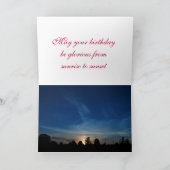 日の出/日の入り – 誕生日の願い… カード (内部)