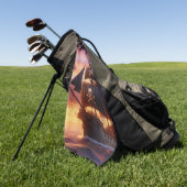 日の出・日没の海賊船 ゴルフタオル (グリーン)