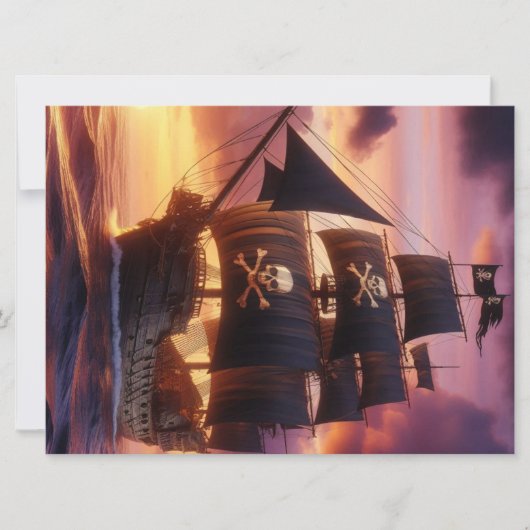 日の出・日没の海賊船 シーズンカード (正面)