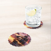 日の出・日没の海賊船 ペーパーコースター (インサイチュ)