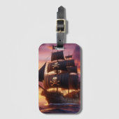 日の出・日没の海賊船 ラゲッジタグ (正面縦)