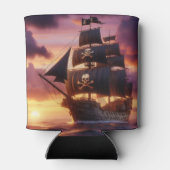 日の出・日没の海賊船 缶クーラー (裏面)