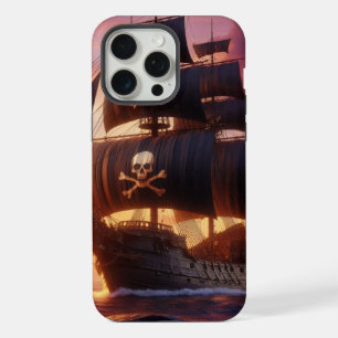 日の出・日没の海賊船 iPhone 15 PRO MAXケース