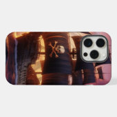 日の出・日没の海賊船 iPhoneケース (裏面横)