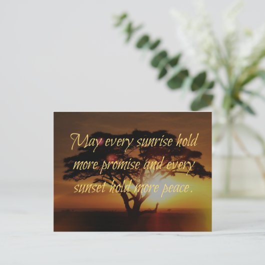 日の出、日没 ポストカード (スタンド正面)