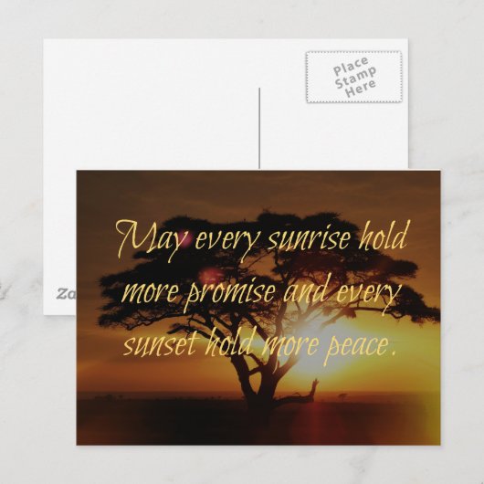日の出、日没 ポストカード (正面/裏面)