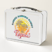 日の出 – 日焼け – 日没 – 繰り返し | ゴールデンパームツリーズ メタルランチボックス (正面)