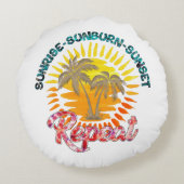 日の出 – 日焼け – 日没 – 繰り返し | ゴールデンパームツリーズ ラウンドクッション (裏面)