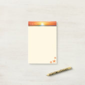 日の出、書道、海の星のアイボリー ポストイット (デスク上)