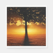 日の出、木のシルエット、 スタンダードランチョンナプキン (正面)