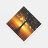 日の出、木のシルエット、 スタンダードランチョンナプキン (角)