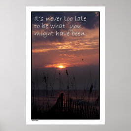 日の出「決して遅すぎない」ポスタープリント ポスター