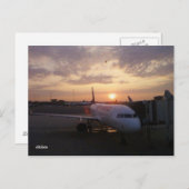 日の出、飛行機はがき ポストカード (正面/裏面)