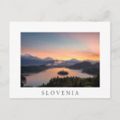 日の出Lake Bled白はがき ポストカード (正面)