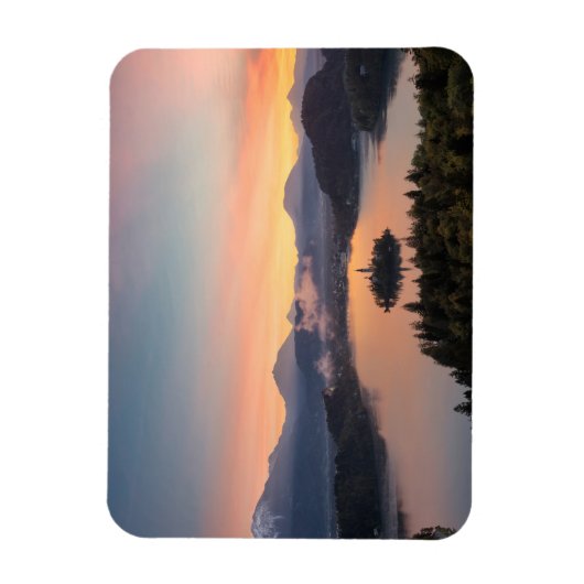 日の出Lake Bled長方形マグネット マグネット (縦)