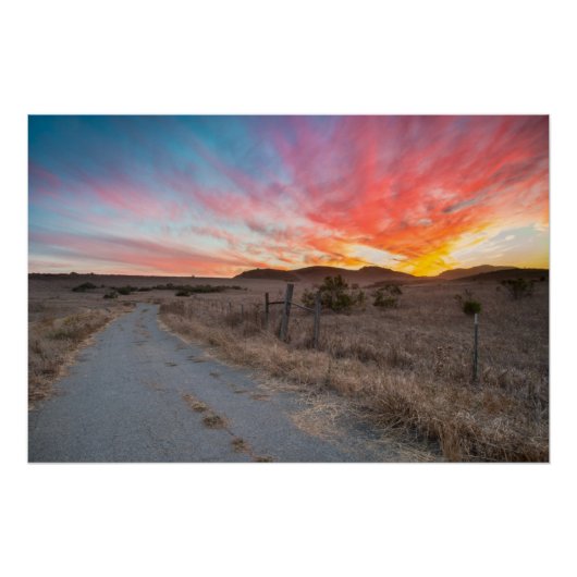 日の初めての夕日 ポスター (正面)