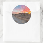 日の初めての夕日 ラウンドシール (バッグ)