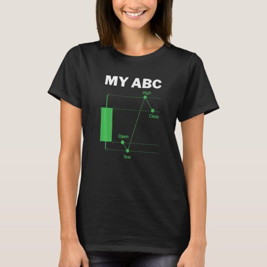 日の取引おもしろい引用文ABC株式ブローカー市場 Tシャツ (正面)