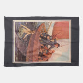 日の台所タオルのヴィンテージの捕獲物 キッチンタオル (横)