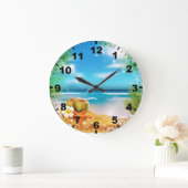 日の夏の丸い壁時計 ラージ壁時計 (ホーム)