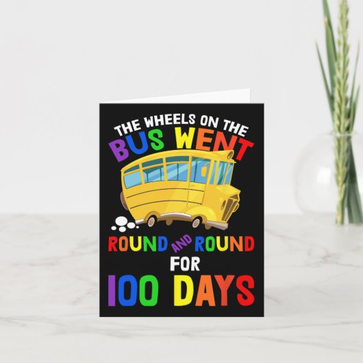 日の学校の子供部屋はバスの上の車輪を韻 カード (正面)