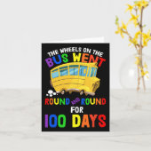 日の学校の子供部屋はバスの上の車輪を韻 カード (黄色い花)