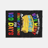 日の学校の子供部屋はバスの上の車輪を韻 フリースブランケット (正面(横))