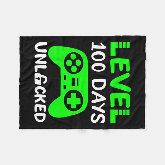 日の学校ゲームのゲーマーレベル100ロック解除 フリースブランケット (正面(横))