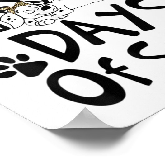 日の学校ダルマティアン犬の男の子女100日 ポスター (角)